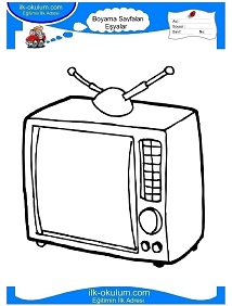 Çocuklar İçin Tv Boyama Sayfaları 
